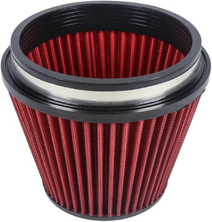 Kyostar 6 Inch (152mm) Neck High Flow Inlet Cold Air Intake Cone Replacement Dry Air Filter Red