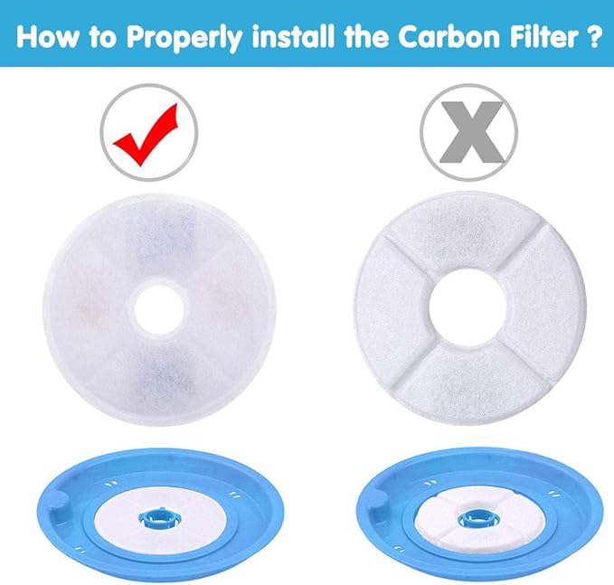 12-Pack Cat Water Fountain Filters, Round Replacement Filters for 2.4L Fountains