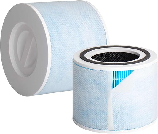 Core 300 Air Purifier Replacement HEPA Filter （Smoke Remover） for LEVOIT Core 300-P/300S, H13 True HEPA + Activated Carbon, 99.97% Dust Pollen Pet Dander Smoke, 2 Pack (blue)