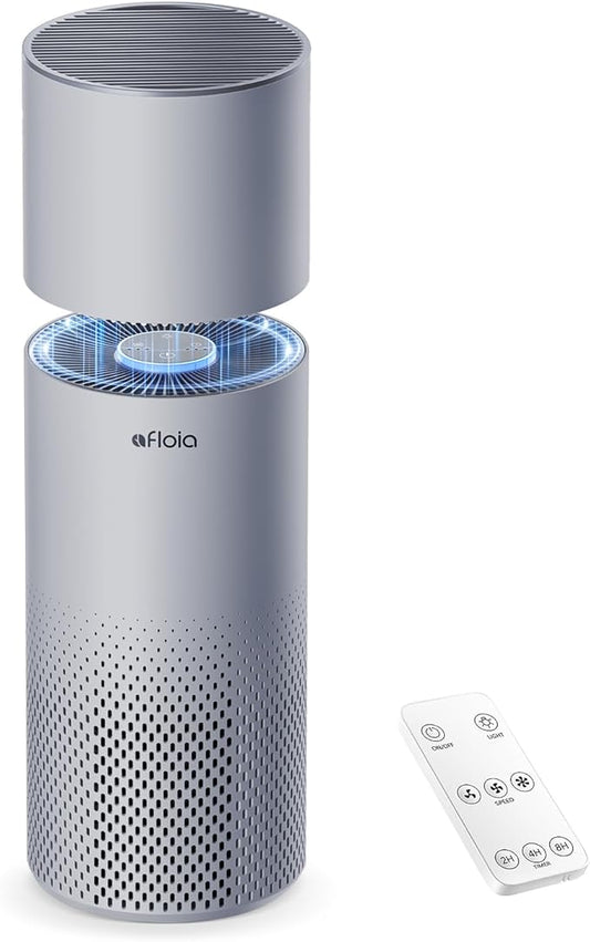 Afloia Humidifier and Air Purifier in One, Air Purifier and Evaporative Humidifier Combo for Home, 24dB Quiet Air Cleaner Remove Pets Dust Dander Hair Allergy Pollen Smoke Smell for Room, Dark Blue