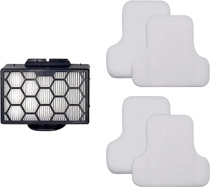 Fette Filter - Canister Vacuum Filter Set Compatible with Shark Canister Vacuum Models CV101 CV101C CZ350C CZ351 CZ351C CZ355 CZ2001 CZ2001C Part # XHPCZ350 & # XFFKCZ350 1 Hepa & 2 Foam Sets