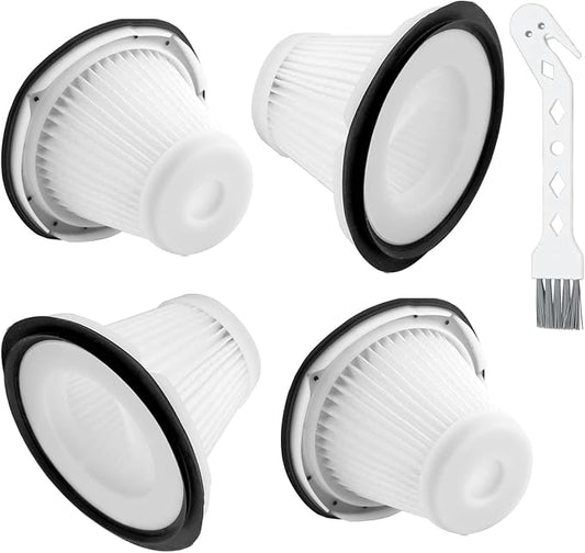 Replacement for BLACK & DECKER Hand Vacuum Filter compatible with VF200SP BDH2000SL/BDH1800S Vacs, Replace Part # 90543043-01, 4 * Black Decker vacuum filters, 1 Cleaning Brush By Improvedhand