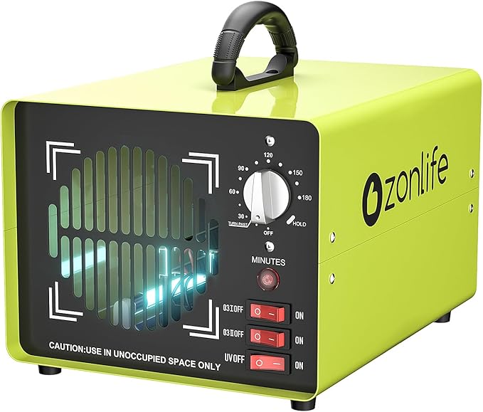 Powerful Dual Ozone Plate Professional 25g/50g Odor Eliminator Machine Ionizer Generator Air Purifier for Large Spaces, Industrial, Home