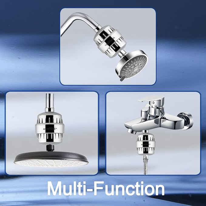 Shower Filter Replacement, 25 Stage Shower Filter Cartridge for Hard Water, Suitable for People with Sensitive and Dry Skin and Scalp, Improves the Condition of Your Skin, Hair and Nails