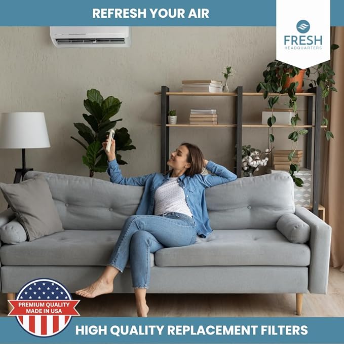 Activated Carbon Air Filter Pad - 24"x16" Cut To Fit AC & Furnace Filter - Removes Dust, Pollen, Pet Odors & VOCs, Versatile for Window Units, RV, Air Purifier, & Vents, Made in USA