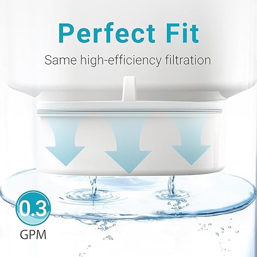 Replacement for All Waterdrop® Pitcher Filtration System, Fits Waterdrop WD-PF-01A Plus, Reduces PFOA/PFOS, Chlorine, Last Up to 3 Months or 200 Gallons (Pack of 6), AQUA CREST