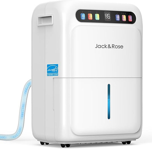 52 Pint Basement Dehumidifier with Drain Hose, 3.3ft, Dehumidifier for Bedroom and Bathroom, Most Efficient Energy Star 2024, 6L Water Tank, Maximum Applicable Area 4500 Sq.Ft