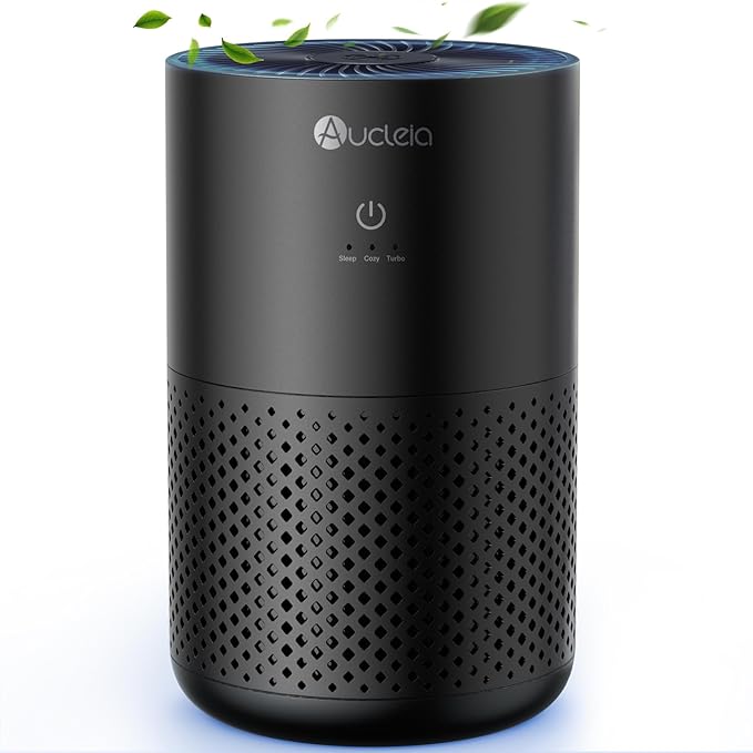 Air Purifiers for Bedroom up to 588 Ft², 20dB Bedroom Air Purifier for Small Room Removes Dust Pets Hair Smoke Odor with Aromatherapy Function(Black)