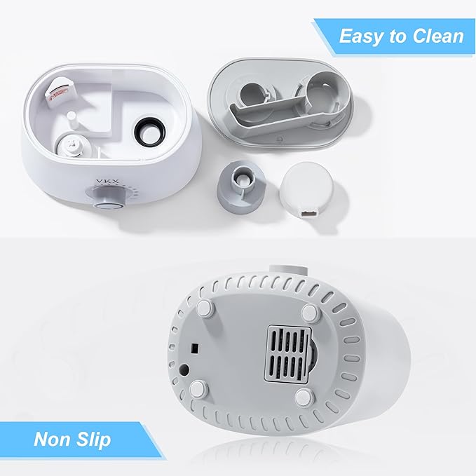 VKX Humidifier, Water Bottle Humidifier, Travel Humidifier, Adjustable Mist Output, No Leak, Automatic Shut Off, Suitable for Bedroom, Office and Hotel. (white)