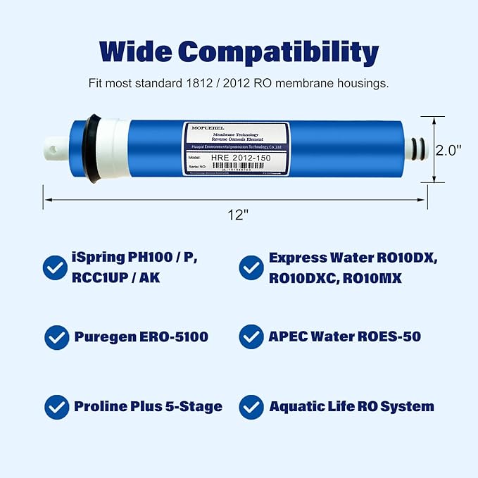150 GPD RO Membrane, Reverse Osmosis Filter, RO Buddie Replacement, RODI Cartridges for Water System (1 Pack)