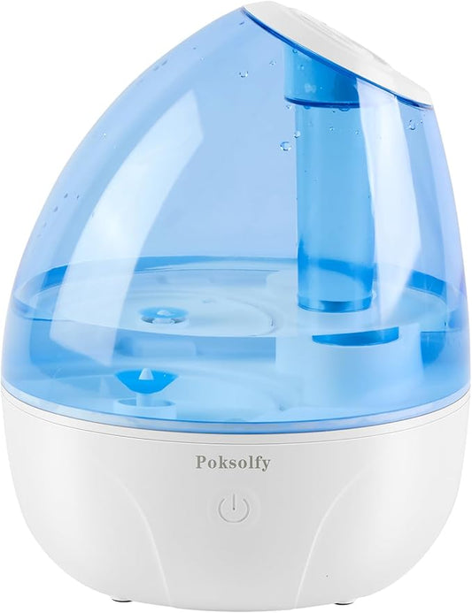 Cool Mist Humidifier for Bedroom,2L Small Humidifiers for Bedroom and Office,25dB Humidifier for Toy room and Plant,Last Up to 13H on Max Mist Setting (Light Blue)