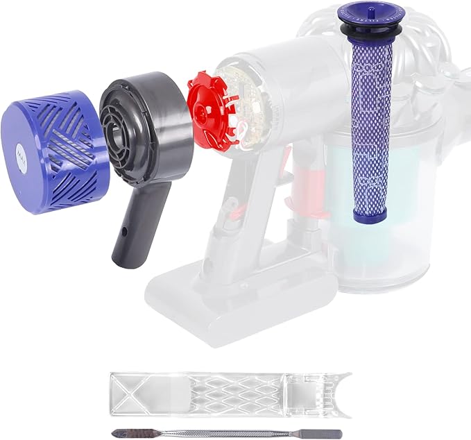 Motor Rear Cover + Pre&Post HEPA Filter Set Compatible with Dyson V6 DC58 DC59 DC62 DC72 DC74 SV03 SV04 SV05 SV06 SV07 SV08 SV09 Vacuum Cleaner Upgrade Filter Replacement Parts