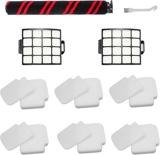 Brushroll & Foam Felt Filters Replacement Compatible with Shark Stratos Upright Vacuum with DuoClean PowerFins AZ3002 & AZ3000W AZ3000