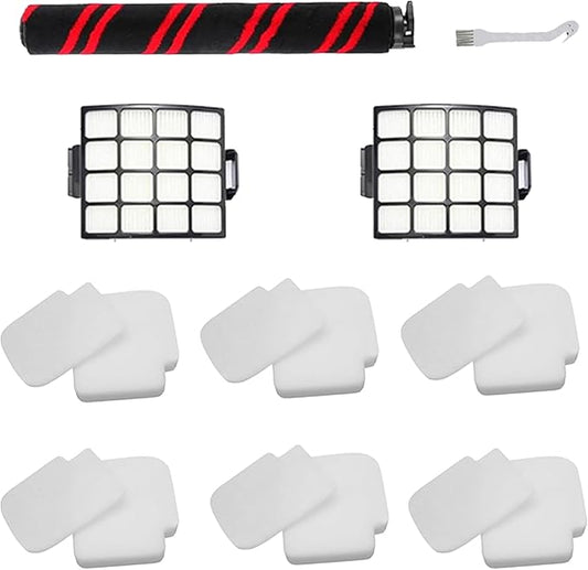 Brushroll & Foam Felt Filters Replacement Compatible with Shark Stratos Upright Vacuum with DuoClean PowerFins AZ3002 & AZ3000W AZ3000