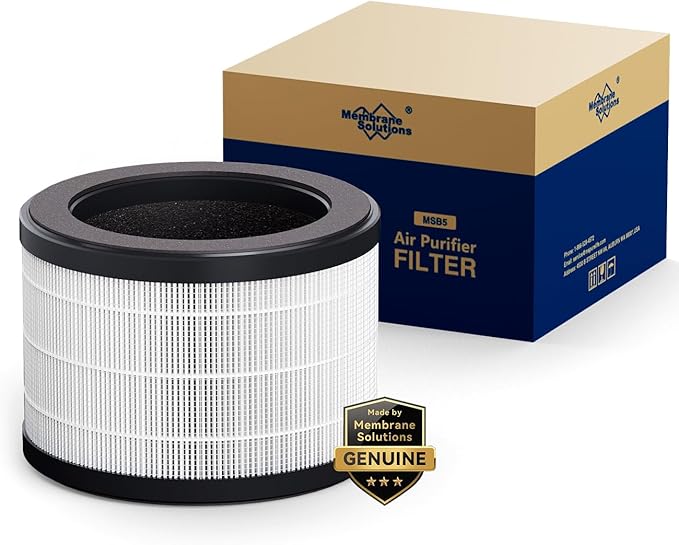 Genuine MSB5 Air Purifier Filter Replacement, 3-in-1 High-Efficiency H13 True Hepa Air Filter Replacement for Smoke Pollen Dander Hair Smell-Standard Version (1 Pack)
