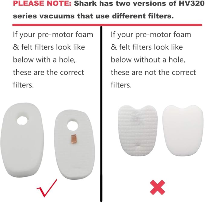 Dttery 6 Pack Filters Replacement for Shark Rocket DeluxePro TruePet Vacuum HV319Q, HV320, HV321, HV322, HV324Q, HV325, UV330, UV422 Part 1080FTV320 1084FTV320