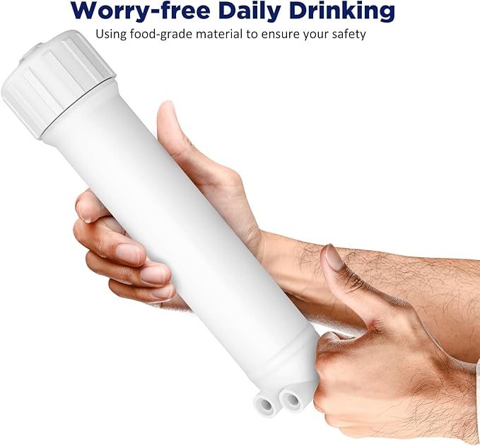 Membrane Solutions 1812/2012 24-150 GPD RO Housing Kit, Reverse Osmosis Membrane Filter Housing Replacement with Elbow Fittings, Housing Wrench, Check Valve