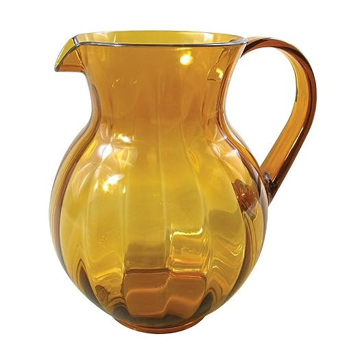 G.E.T. P-4090-PC-A Shatterproof Plastic Lemonade/Margarita Pitcher, 90 Ounce, Amber (Set of 12)