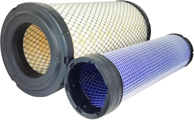 Air Filter Set P828889 P829333 AT171853 AT171854 110-6326 110-6331 46562 46569 222421A1 222422A1 RS3544 RS3545 Compatible with John Deere Kubota Case New Holland Backhoe Loader Tractor 5103 5203
