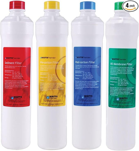 Watts Premier 1R-1Y-1B-1G RO-Pure Push Button Replacement Filter Kit