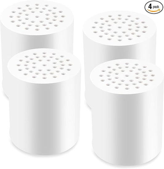 4 Pack 20 Stage Shower Head Filter, Shower Filter Replacement Cartridge for Hard Water, Universally Compatible With Any Similar Design, High Output, Clean and Softener Water