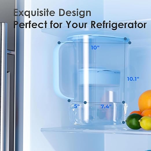 Waterdrop Alkaline Lucid 10-Cup Large Water Filter Pitcher with 1 Filter, Healthy, Improved Coffee Taste, Clean & Toxin-Free Mineralized Alkaline Water (100 Gallons), Up to PH 9.5, BPA Free, Blue