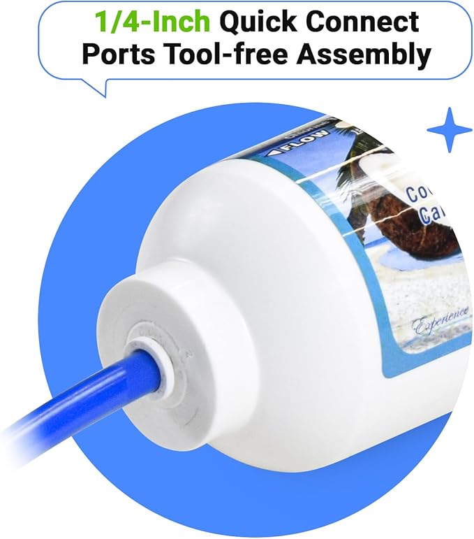 PureT IL-12W-C-EZ14, 12"x2.5" (1/4" EZ Connect) Inline Post GAC Carbon Filter - NSF Certified - Reverse Osmosis Water Filter, Lifetime of 1 Year or 1,500 Gallons