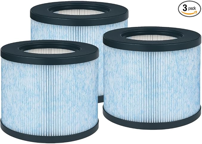 Nispira 3-in-1 True HEPA Filter Replacement Compatible with Miko Air Purifier C102 ibuki MA-01CW, MA-18, Okaysou AirMic4S, 3 Packs