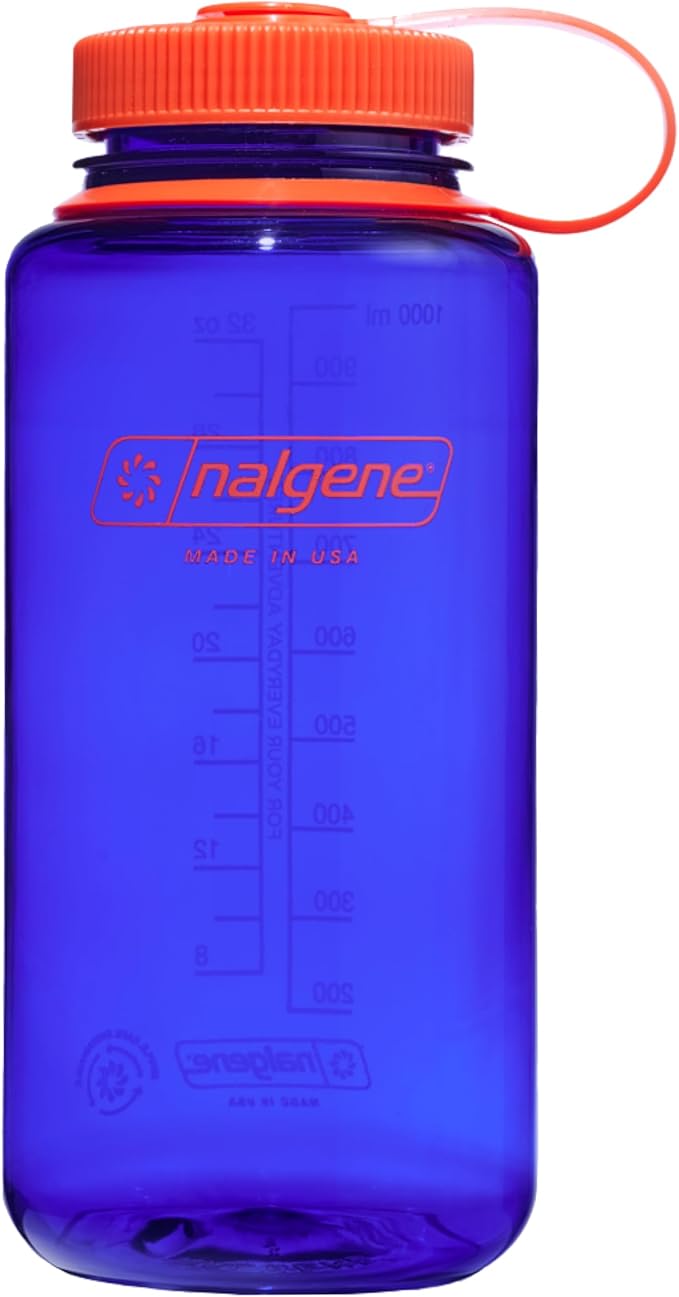 Nalgene Leak Proof Tritan BPA-Free Water Bottle - 32 oz Wide Mouth - Made in the USA for Outdoor Use & Daily Hydration (Periwinkle)