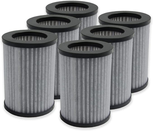 PUREBURG PEPERSFIL Replacement Filters Compatible with Pure Enrichment PureZone Mini Portable Air Purifier (PEPERSAP),6-Pack HEPA 3-Stage Filtration Activated Carbon