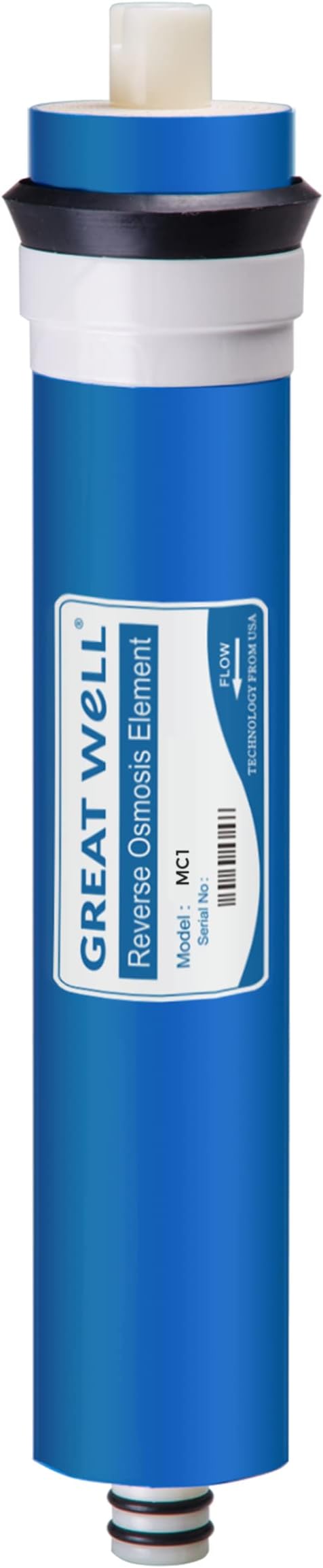 iSpring Greatwell Reverse Osmosis Membrane 100 GPD 11.75” X 1.75”, Replacement Fits Standard Under Sink RO Drinking Water Filtration System, MC1