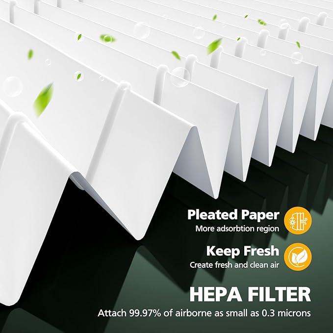 2 Pack Upgraded TP01 Filter HEPA Filter Replacement Compatible with Dyson Tower Purifier Pure Cool Link TP01, TP02, TP03, AM11, BP01 Models, Compare to Part 968126-03, Black