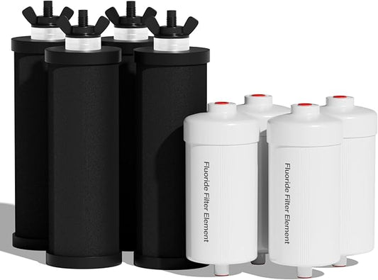 Purewell 8-Stage PF-3&FL-2 Purification Elements Set, Replacement Filters for ProOne® and Berkey® Filters, ProOne® Big+ or Berkey® Big+ Water Filter System and Purewell System (8 Pack, K Series)