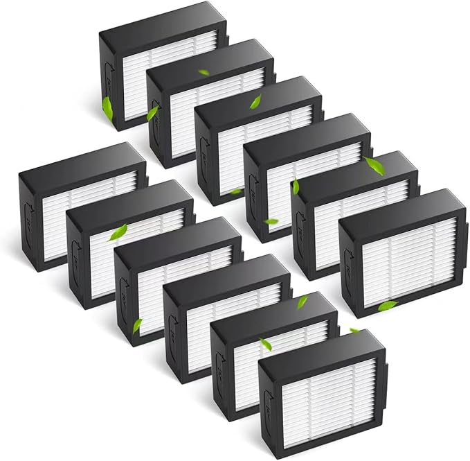 12-pack 4639161 High-Efficiency Filter for iRobot Replacement Parts Vacuum Filter, Roomba e, i & j Series, and Roomba Combo i1+ i3 i3+ i4 i5 and j5 Series