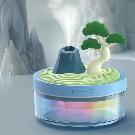 Cute Mini Humidifier, 320ml Pine Tree Desktop Humidifiers for Bedroom, Portable Small Cool Mist Humidification for Home, Baby Nursery, Office & Indoor Plants, USB Powered