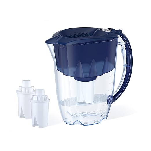 AQUAPHOR Water Filter Pitcher Ideal 7 Cup with 3 x B15 Filters - Dark Blue