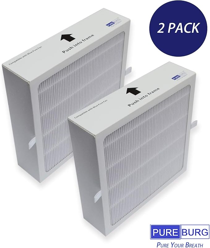 PUREBURG Replacement Filter Compatible with Blueair Pure Fan Auto,Blue Pure Purifying Fan, 2-Pack H13 HEPA Air Clean Dust