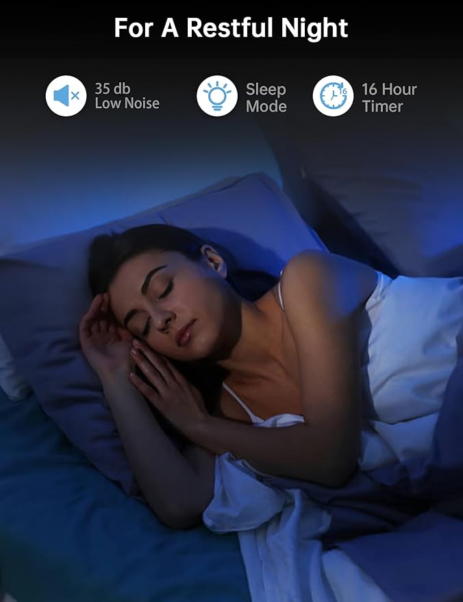 8L Humidifier for Large Room Bedroom with Transparent Water Tank, Last 48 Hours Suitable for Indoor Plant, Cover up to 500ft², Cool Mist Humidifier with 7-color Ambient Light, Top Fill, Quiet, Home