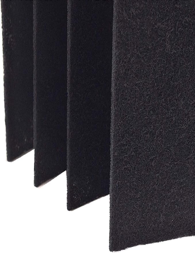 CFS – Pack of 4, Premium Cut-to-Fit Universal Activated Carbon Pad for KWCFL Models – Fresh and Filtered Air for Indoor, Home Filtration – Charcoal Air Filter Sheet – Black