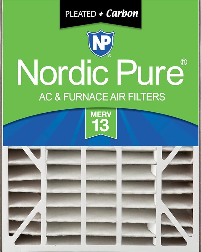 Nordic Pure 20x25x5 (19_3/4 x 24_1/4 x 4_7/8) Air Bear AC Filter Replacement MERV 13 Plus Carbon 1 Pack