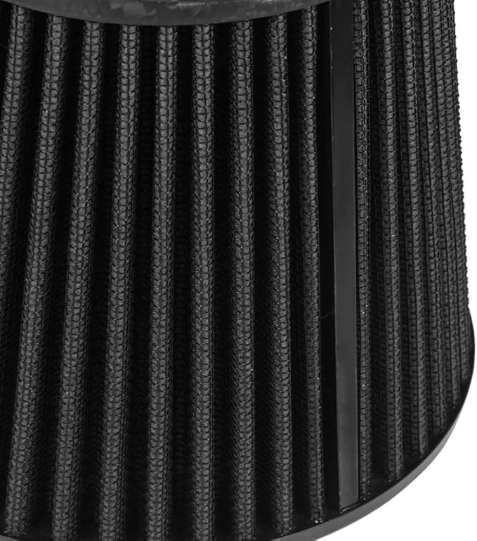 Kyostar Universal Carbon Fiber 3.5 Inch 89mm Air Intake Cone Filter Replacement Quality Dry Air Filter, Black