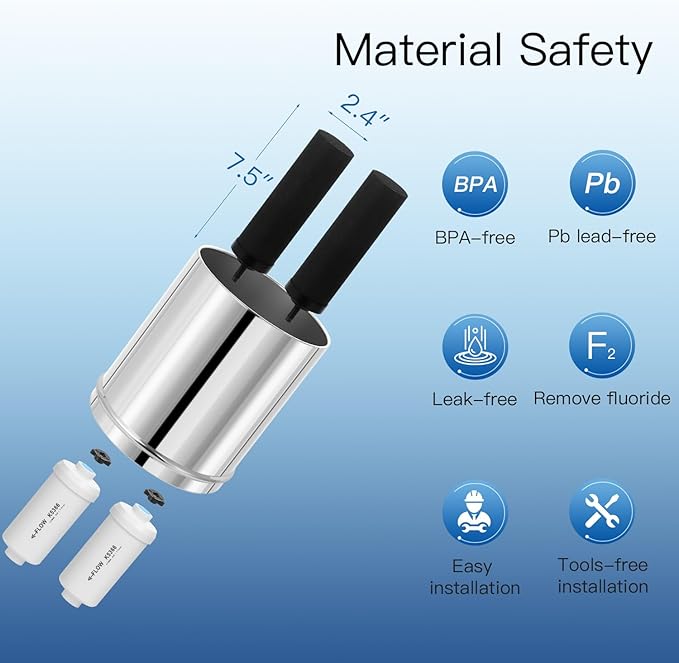 Fluorine Filter, Replacement for Gravity Water Filter System Black & Fluoride NSF/ANSI 375 Certified Water Filter, Replacement for Berkey® BB9-2® Black Filters & PF-2®, Pack of 4