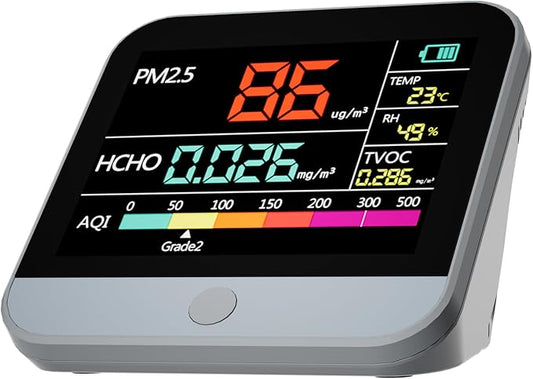 13 in 1 Air Quality Tester for Home, Indoor Air Quality Monitor, with PM1/PM2.5/PM10/Particle Counter/AQI/Humidity/TVOC/Temperature/Formaldehyde, Portable Air Quality Sensor