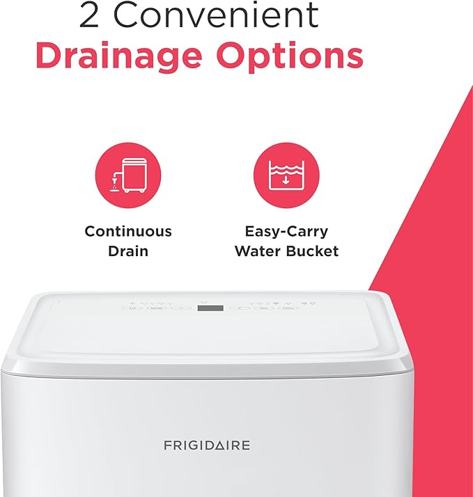 Frigidaire 35-Pint Portable Dehumidifier with Wi-Fi and Energy Star Certification for Small/Medium/Large Rooms & Basements, Custom Humidity Control, Auto Shut Off, White