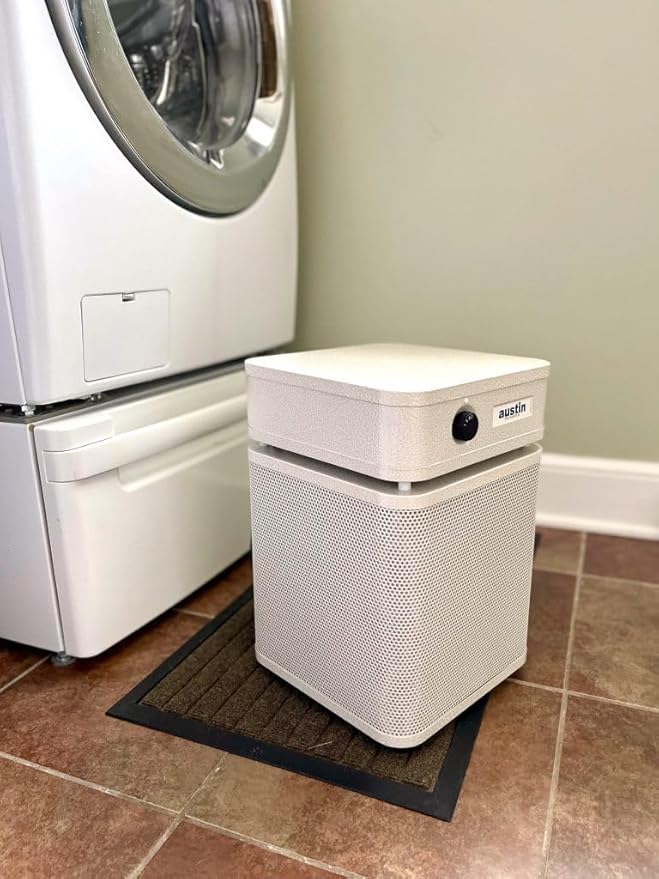 Austin Air HealthMate Plus Junior Air Purifier Sandstone - Advanced 4- Stage Filtration Air Purifiers For Home with Activated Carbon & Zeolite - Ideal as Air Purifiers for Bedroom, Model A250