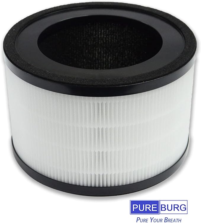 PUREBURG MAF-02 Replacement Filter Compatible with Miko IBUKI M Air Purifier,2-Pack H13 True HEPA 3-Stage Filtration Activated carbon Air Clean Dust VOCs Odor PM2.5 Smoke