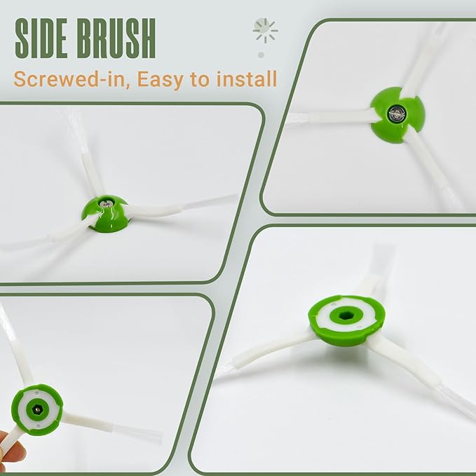 Replacement Parts Accessories Kit for iRobot Roomba i7 i7+ i6 i6+ i3 i3+ i8 i8+ i4 i4+ i5 i5+ i2 i2+ i1 i1+ i e Series Robotic Vacuum Attachment, 1 Rubber Brush, 5 HEPA Filter, 6 Side Brush