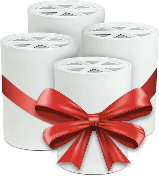 Crystal Quest Shower Filter Replacement Cartridge - Removes Chlorine and Contaminants for Cleaner Water - Durable BPA-Free - Built in the USA - Fits Crystal Quest Shower Filters [Pack of 4]