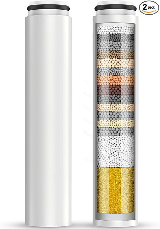 Cobbe 2 Pack Replacement Filters for Handheld Shower Head - Water Softener Filters Beads for Hard Water - Remove Chlorine - Reduces Dry Itchy Skin