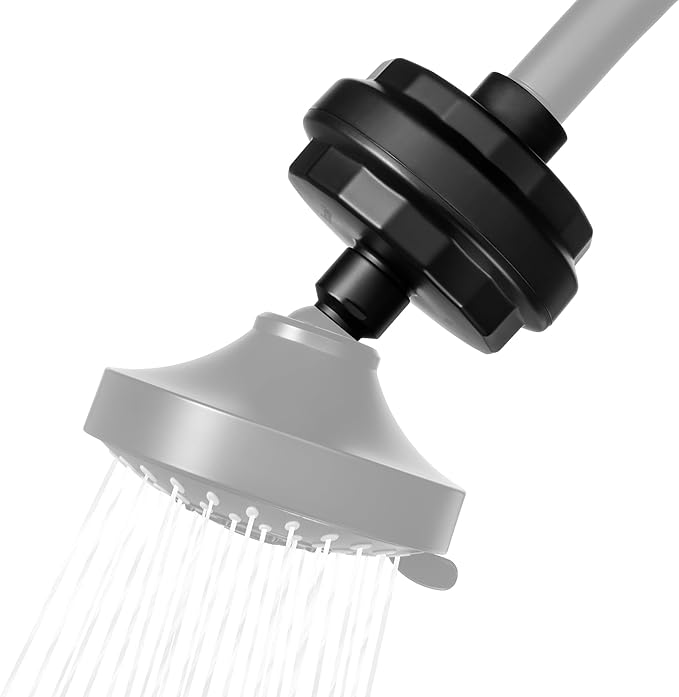 Brondell Shower Filter VivaSpring, Compact Matte Black – High Output, 100% High-Purity KDF Filtration, With FF-30 Filter Cartridge, Filtered Shower Water for Healthier Skin & Hair